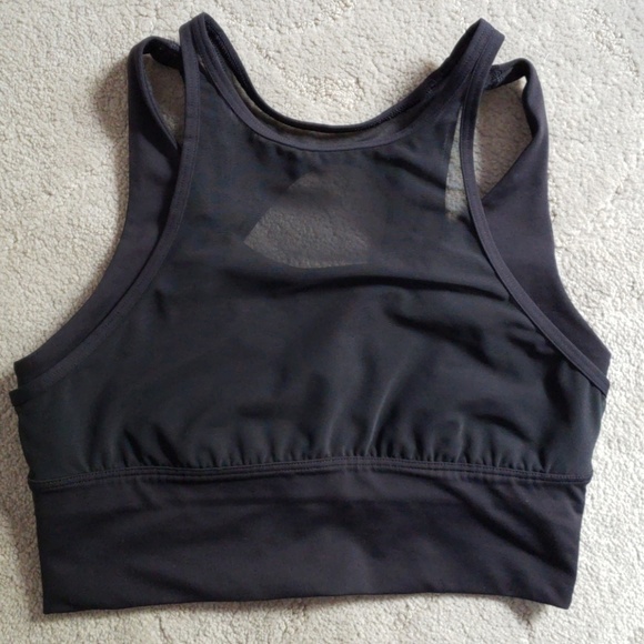 high neck mesh sports bra